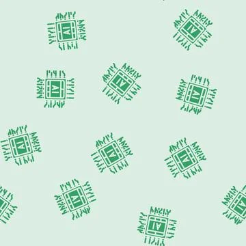 Ai optimization chip data center glyph vector seamless pattern Stock Illustration