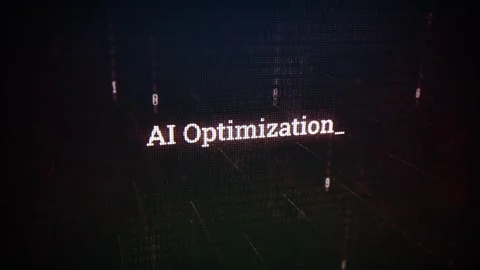 AI Optimization on digital screen message on computer screens V02 Video stock 316996887