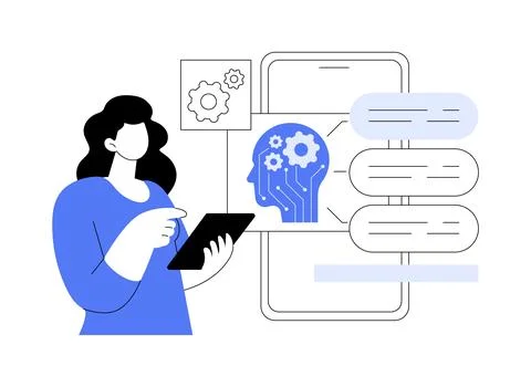 AI-Optimized Call Center Operations abstract concept vector illustration. イラスト素材