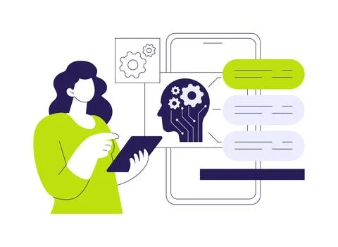 AI-Optimized Call Center Operations abstract concept vector illustration. Illustrazione stock