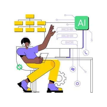 AI-Optimized Call Center Operations abstract concept vector illustration. Illustrazione stock