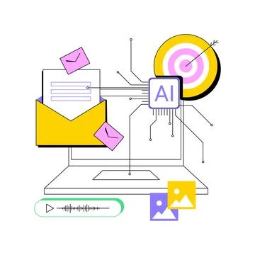 AI-Optimized Communication Channels abstract concept vector illustration. Stockillustratie