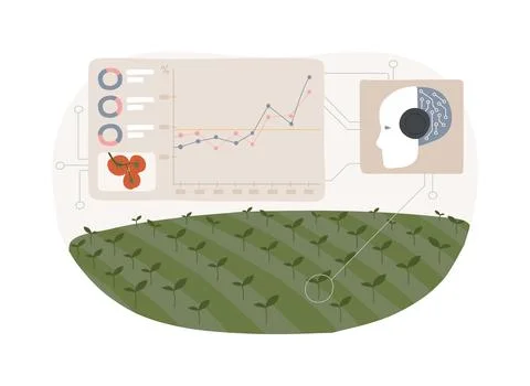AI-Optimized Crop Yield Prediction abstract concept vector illustration. 库存插图