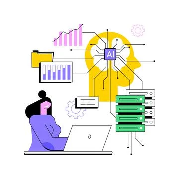 AI-Optimized Data Management Solutions abstract concept vector illustration. Stock Illustration