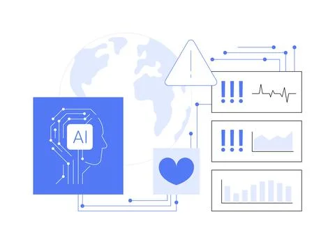 AI-Optimized Disaster Response abstract concept vector illustration. Illustrazione stock