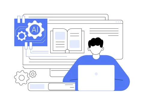 AI-Optimized Educational Resources abstract concept vector illustration. Stock Illustration