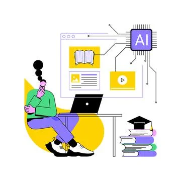 AI-Optimized Educational Resources abstract concept vector illustration. Stock Illustration