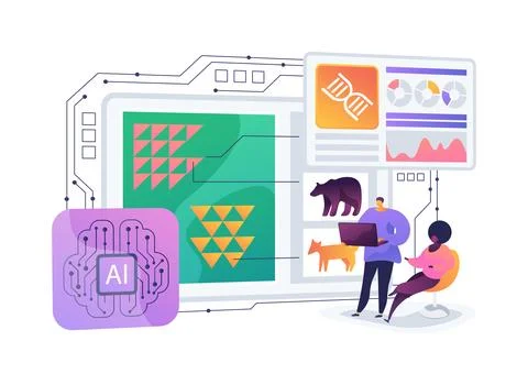 AI-Optimized Genetic Diversity Mapping abstract concept vector illustration. Stock Illustration