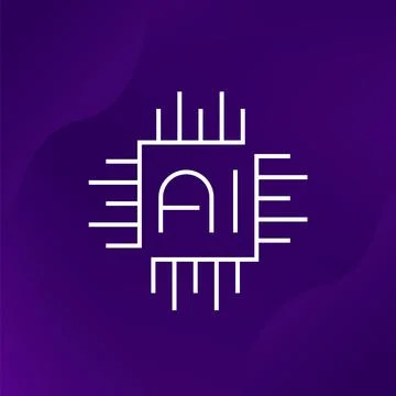 AI optimized hardware icon, line vector design Stockillustratie