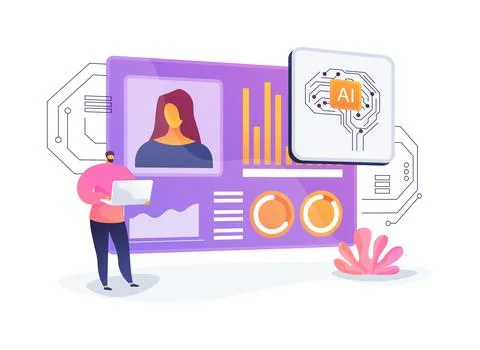 AI-Optimized HR Data Analytics abstract concept vector illustration. Stock Illustration