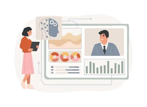 AI-Optimized HR Data Analytics abstract concept vector illustration. Stock Illustration