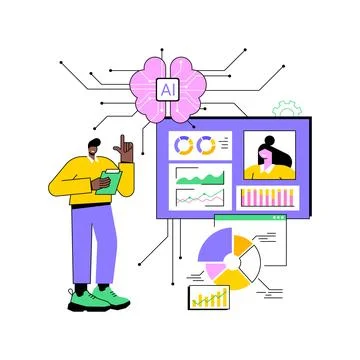 AI-Optimized HR Data Analytics abstract concept vector illustration. Stock Illustration
