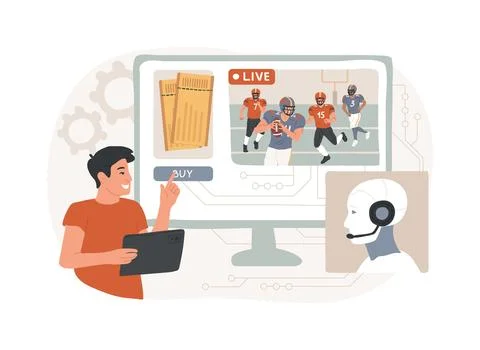 AI-Optimized Live Events abstract concept vector illustration. Illustrazione stock