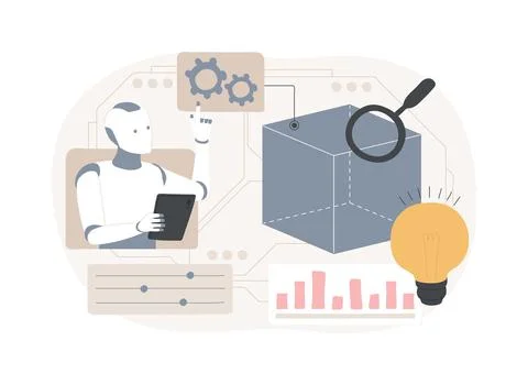 AI-Optimized Prototype Testing abstract concept vector illustration. Illustrazione stock