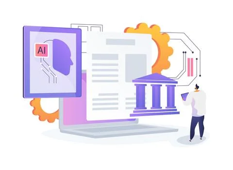 AI-Optimized Regulatory Compliance abstract concept vector illustration. Illustrazione stock