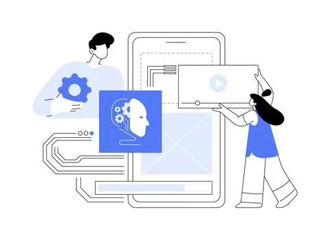 AI-Optimized Search and Navigation abstract concept vector illustration. Stockillustratie