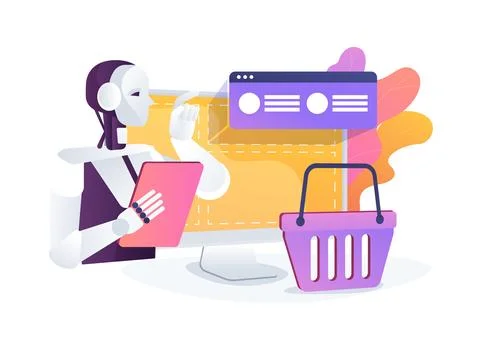 AI-Optimized Search and Navigation abstract concept vector illustration. イラスト素材