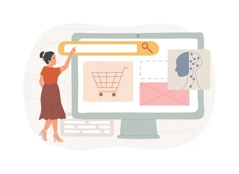 AI-Optimized Search and Navigation abstract concept vector illustration. イラスト素材