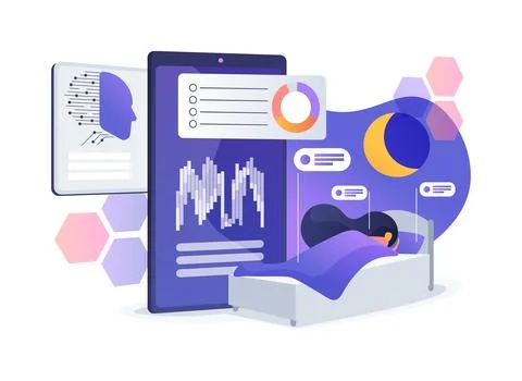 AI-Optimized Sleep Quality Enhancement Suggestions abstract concept vector 스톡 일러스트