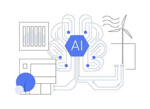 AI-Optimized Smart Grids abstract concept vector illustration. Stock Illustration