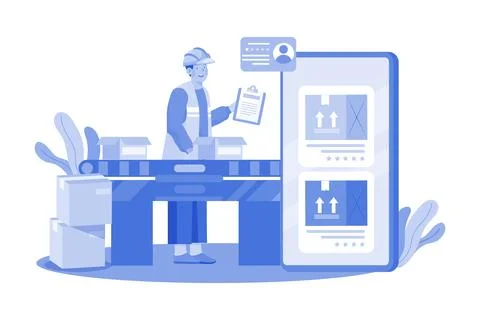AI optimizes supply chain and logistics. Stock Illustration