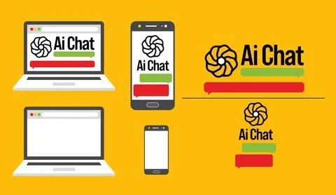 AI or artificial intelligence chat concept auto reply icon vector arts Stock Illustration
