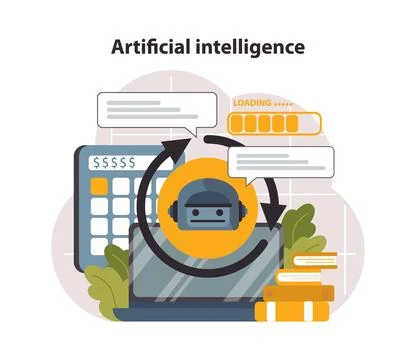 AI or artificial intelligence in marketing. AI-based targeting advertising 스톡 일러스트