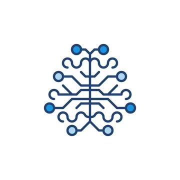 AI or ML Brain vector concept colored icon or sign Stock Illustration