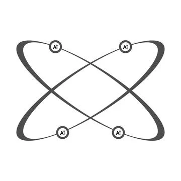 AI Orbit Abstract Tech Logo Illustrazione stock