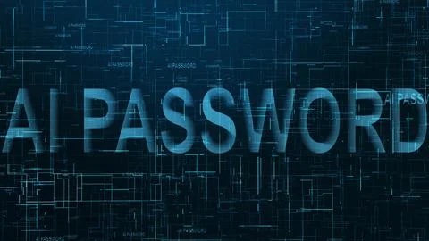 Ai password text technology data line blue Illustrazione stock