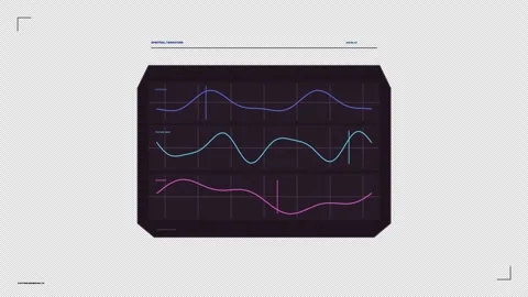 AI Pattern Recognition Waveform HUD Seamless Loop Stock Footage 342231417