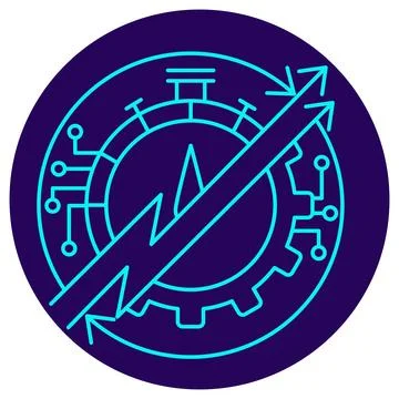 AI Performance Acceleration icon. Vector thin line illustration Stockillustratie