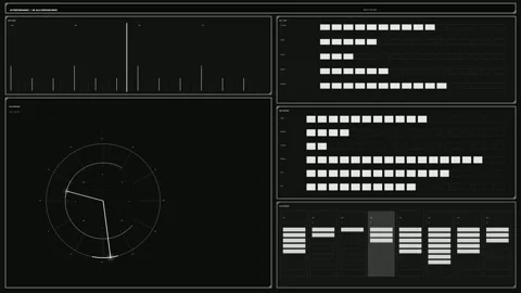 AI Performance Metrics HUD Seamless Loop Stock Footage 342234972