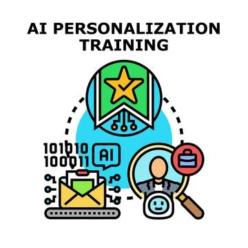 Ai personalization training and data analysis Stock Illustration
