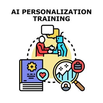 Ai personalization training for customizing digital experiences Stock Illustration