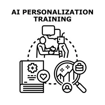 Ai personalization training for customizing digital experiences Stock Illustration