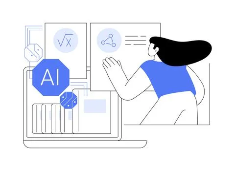 AI-Personalized Learning Plans abstract concept vector illustration. 스톡 일러스트