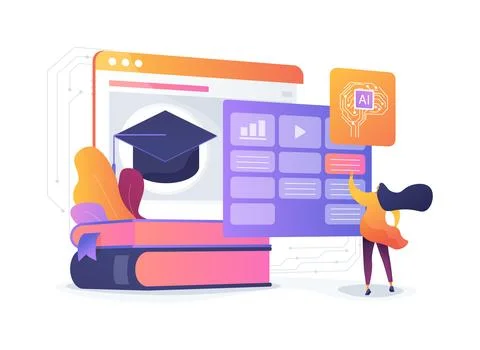 AI-Personalized Learning Plans abstract concept vector illustration. 스톡 일러스트