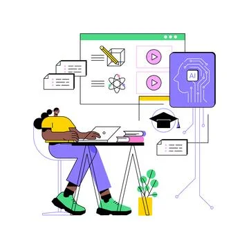 AI-Personalized Learning Plans abstract concept vector illustration. 스톡 일러스트
