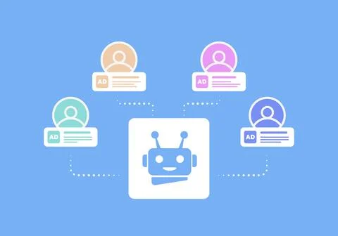 AI personalized message - targeted advertising based on purchase histories and 스톡 일러스트