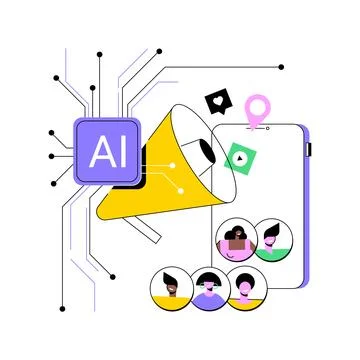 AI-Personalized PR Campaigns abstract concept vector illustration. イラスト素材