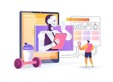 AI Personalized Workout Plans abstract concept vector illustration. イラスト素材