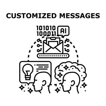 Ai personalizing customized messages for communication strategy Illustrazione stock