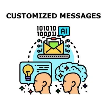 Ai personalizing customized messages for communication strategy Stock Illustration
