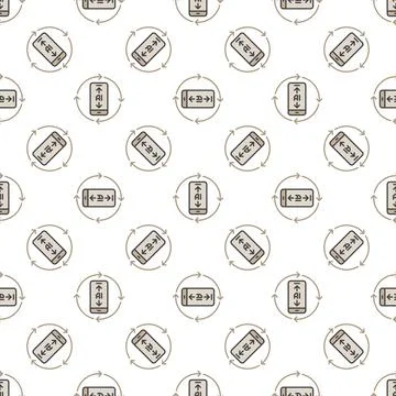 AI Phone with Arrows vector Artificial Intelligence colored seamless pattern Illustrazione stock