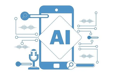 AI Phone concept Illustrazione stock