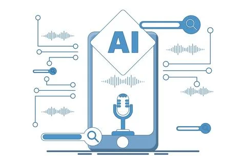 AI Phone concept Illustrazione stock