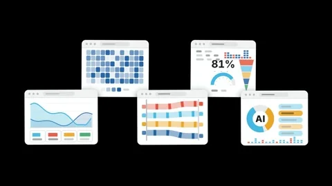 AI Pipeline Window Ribbon Motion Graphic Machine Learning Workflow Diagram Data Stock Footage 344357568