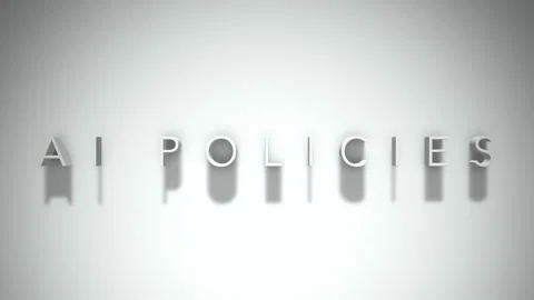 AI Policies 3D title animation with shadows on a white background Stock Footage 296614870