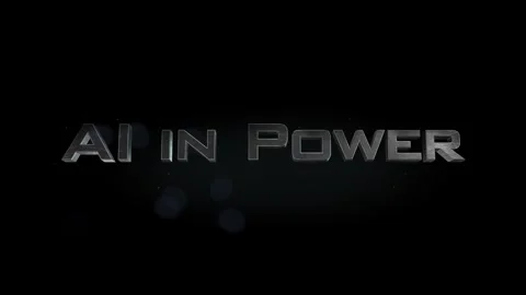 AI in Power title 3D metal text on black alpha channel background Stock Footage 301064950